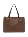 Leather Mara shopping bag, double zip closure