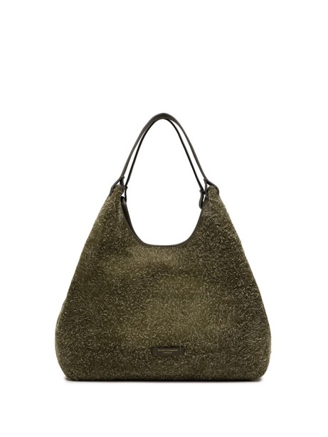 DUA double handle bag in suede leather