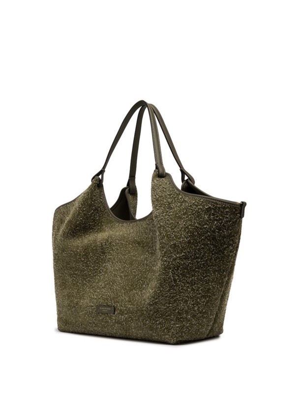DUA double handle bag in suede leather