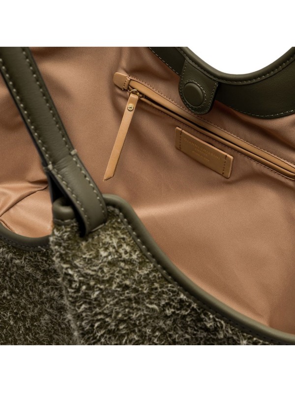 Borsa doppio manico DUA in pelle scamosciata<BR/>