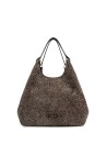 DUA double handle bag in suede leather