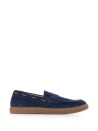 Loafer in suede with contrast detail