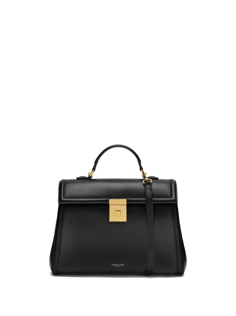 Paris Midi Bag Black Leather with Shoulder Strap