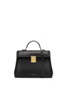 Paris Midi Bag Black Leather with Shoulder Strap