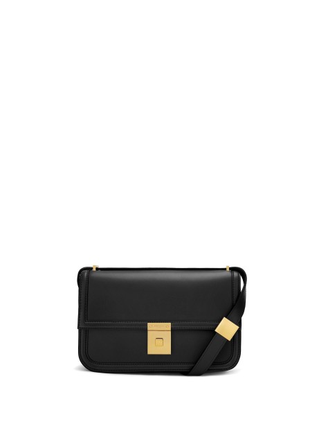 Paris Black Leather Shoulder Bag