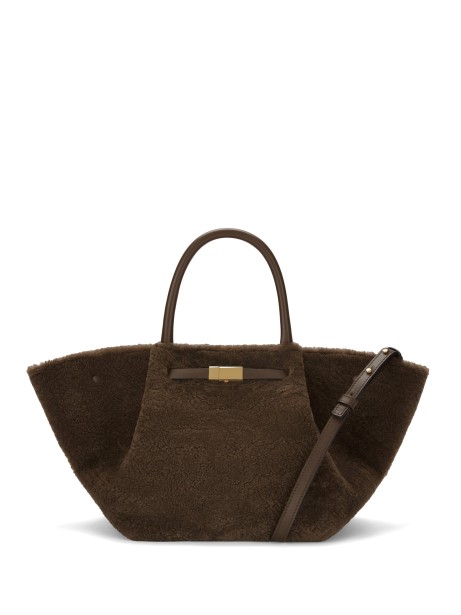 New York Midi Bag Brown Shearling