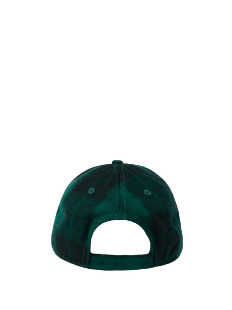 Wool Tartan Baseball Cap with Corduroy Visor and Embroidered Logo