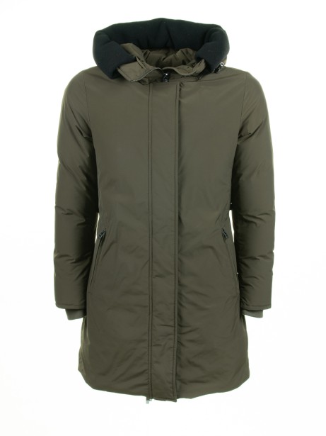 Parka long women dark green