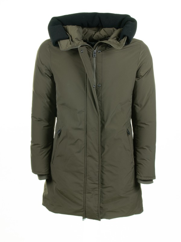 Parka lungo donna verde scuro
