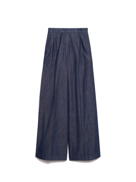 Pantalone a vita alta ampio in denim