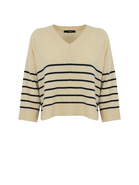 Striped V-Neck Sweater