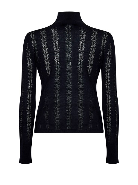 Dolcevita blu navy in seta e cotone 2