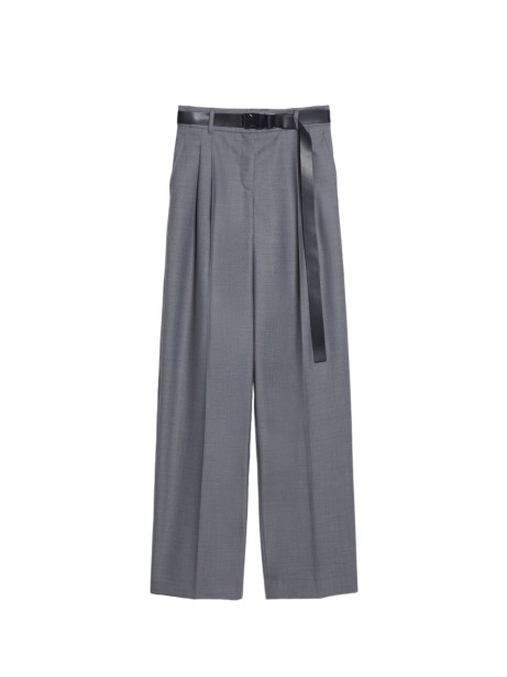 High-waisted trousers in grey