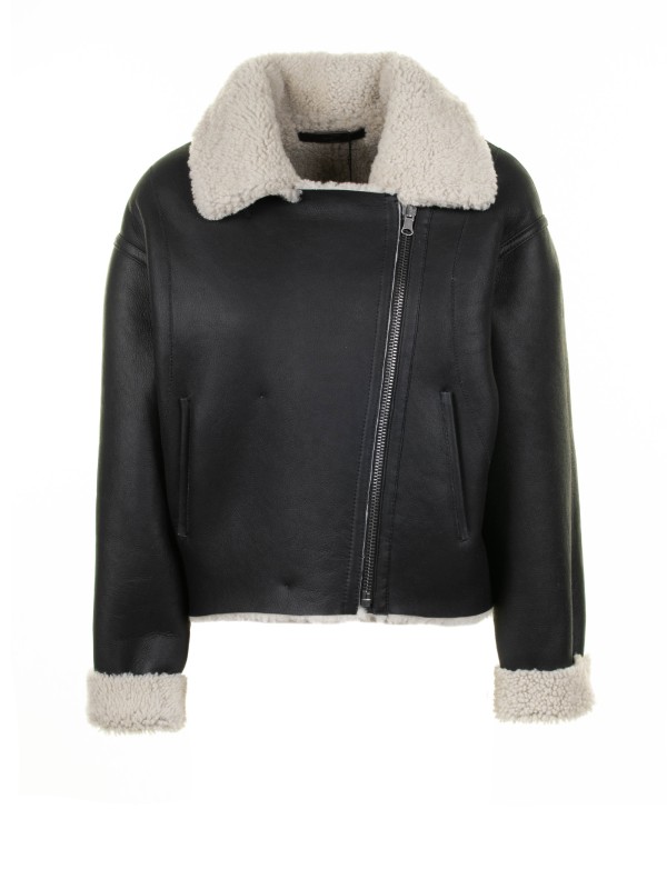 Montone donna in nappa e lana teddy Montone donna in nappa e lana teddy