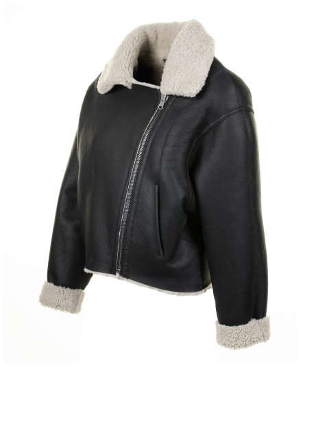 Montone donna in nappa e lana teddy 2