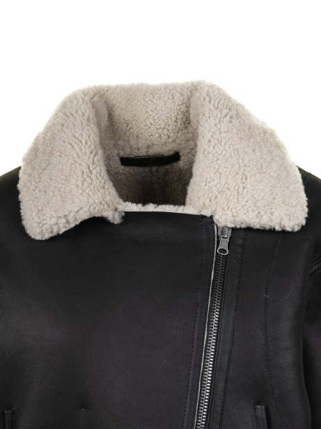 Montone donna in nappa e lana teddy