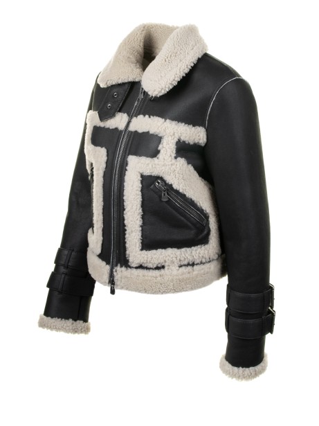 Montone donna in nappa con dettagli in lana 2