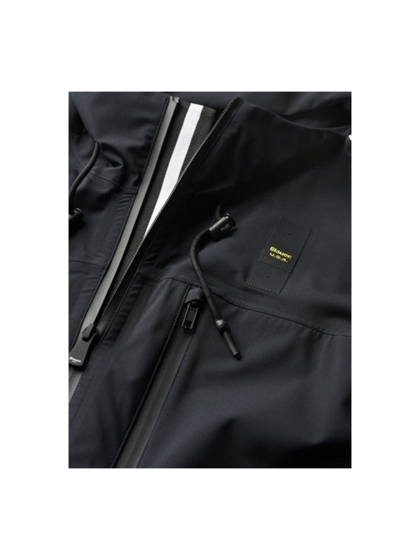 Jacket with contrasting logo