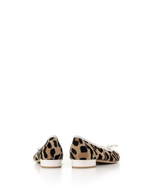 Ballerina animalier in pelle scamosciata