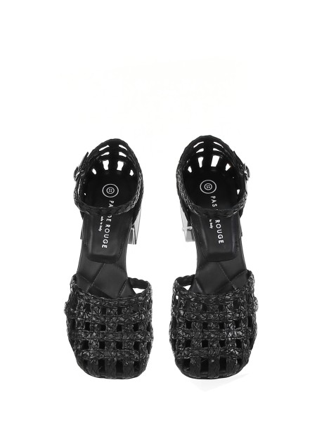Sandal in woven nappa