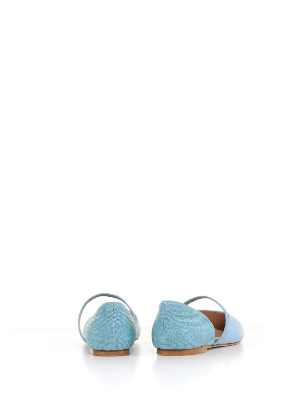 Leather ballerina with elastic