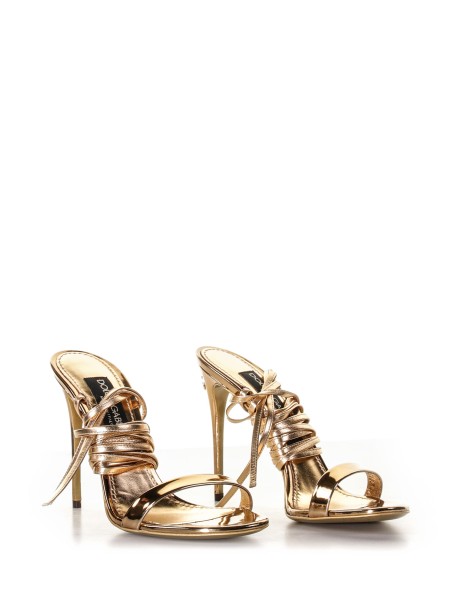 Mirror effect leather sandal
