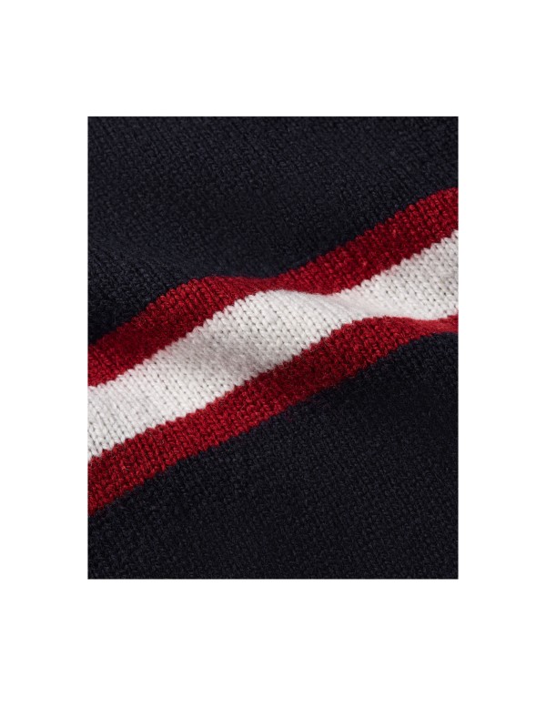 Striped monogram crewneck