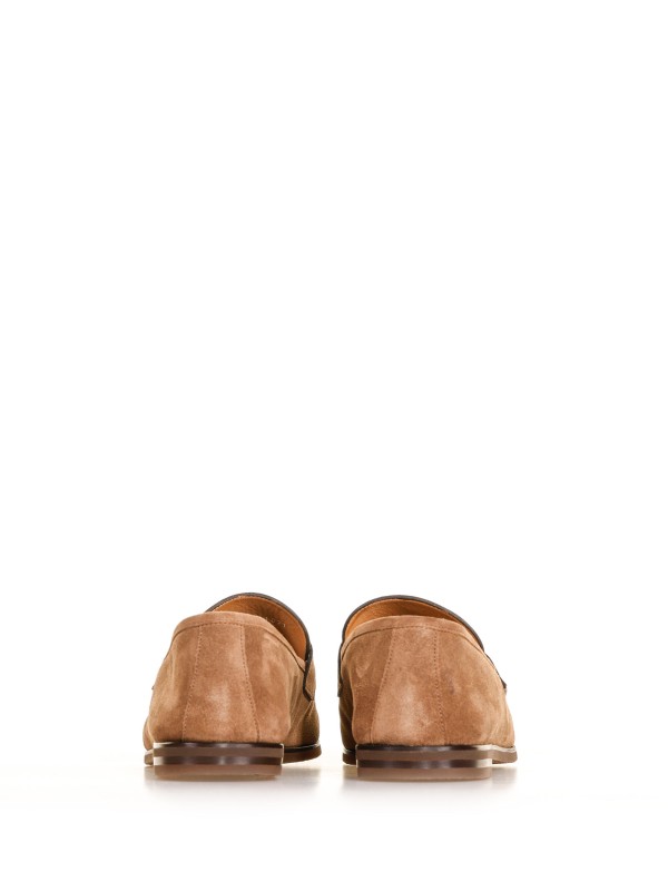 Suede loafer with band
