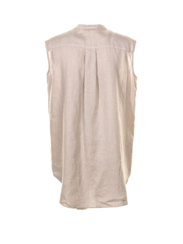 Beige sleeveless Korean shirt