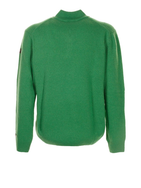Maglione verde con zip