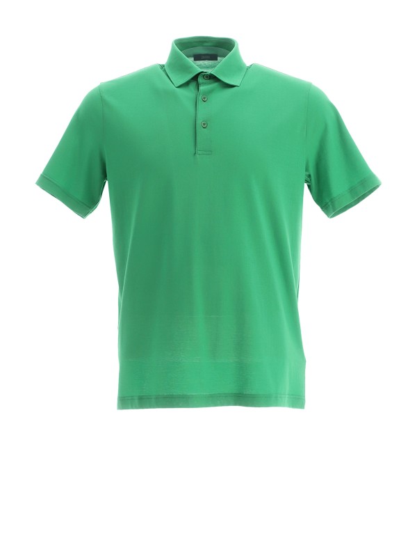 Polo in jersey voile crêpe verde