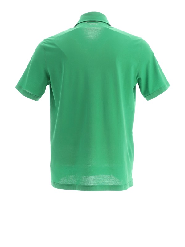 Polo in jersey voile crêpe verde