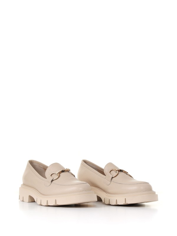 Leather loafer with track sole