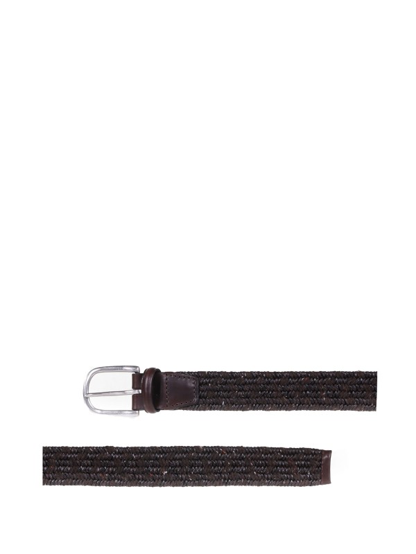 Leather and wool belt