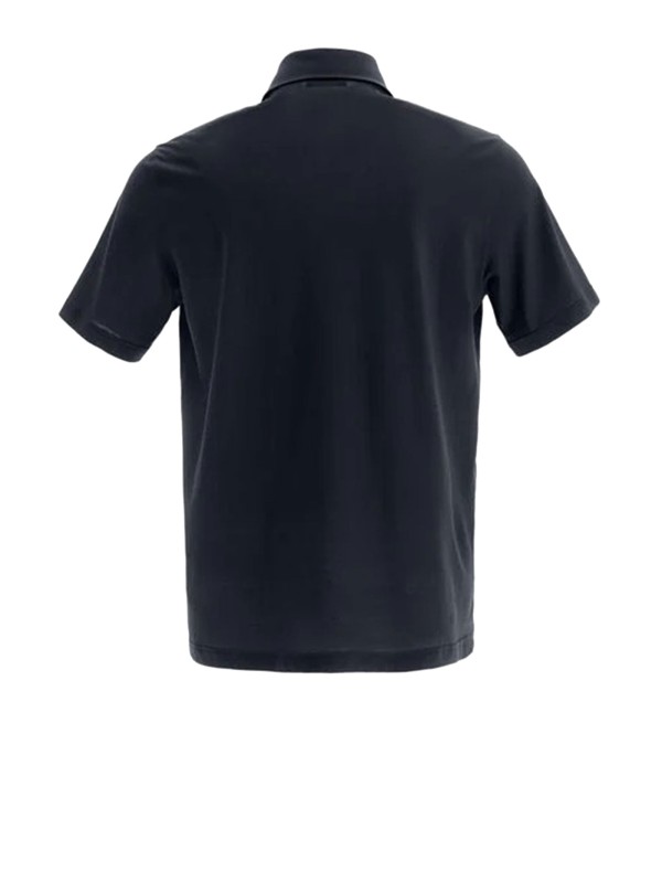 Polo in jersey voile crêpe nero