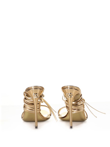 Mirror effect leather sandal