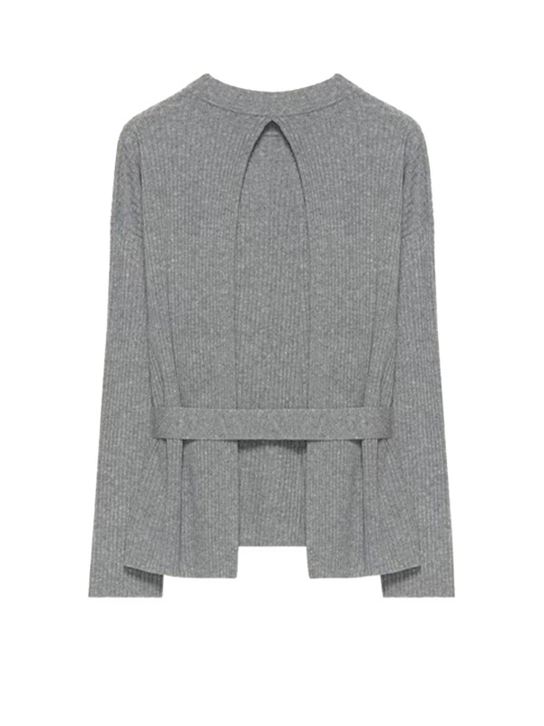 Maglia misto lana con cintura