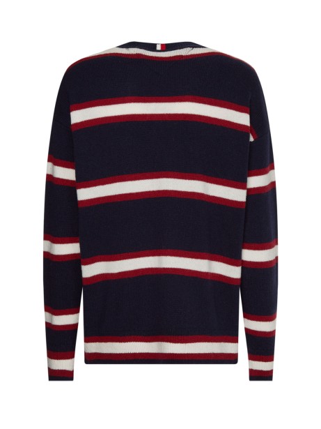 Striped monogram crewneck 2