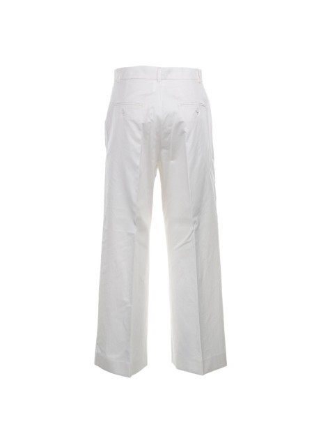 Pantalone in cotone bianco a vita alta