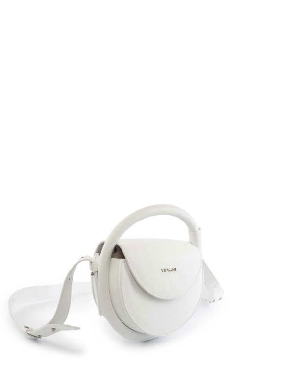 Leather shoulder bag with handle