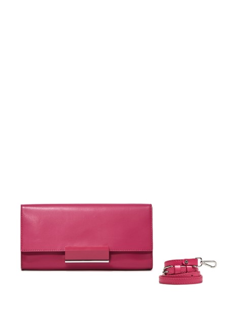 Lily leather clutch with flap