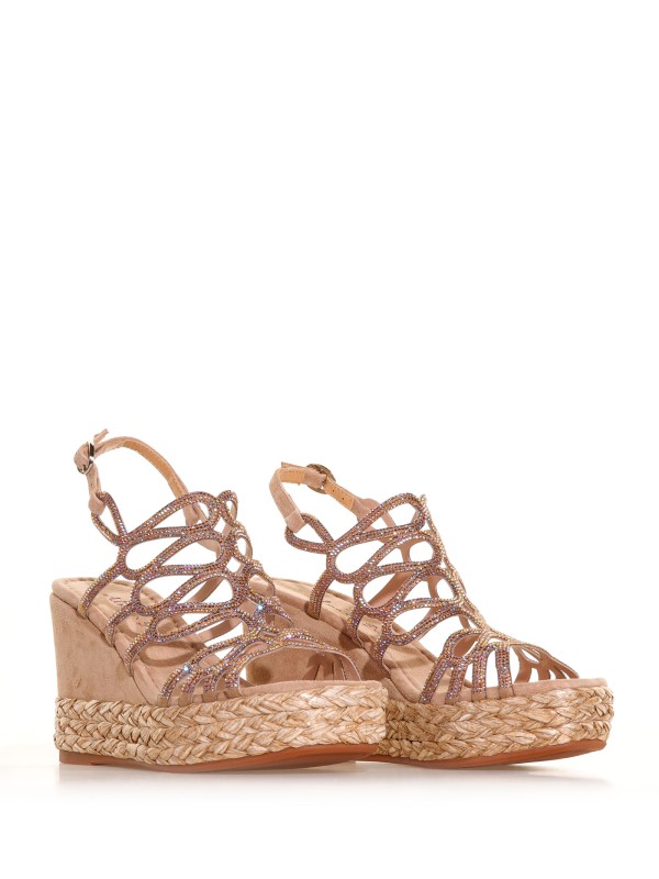 Wedge sandal in suede
