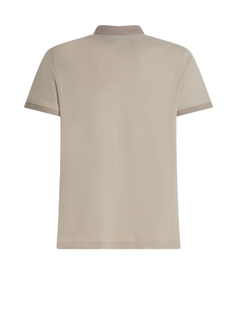 Beige polo shirt with embroidered logo