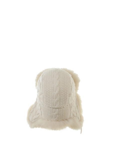 Cappello aviatore in puro cashmere lavorazione a trecce