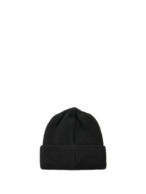 Pure cashmere honeycomb hat with double turn-up