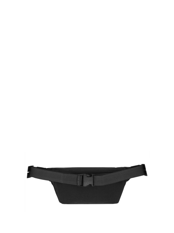 Belt bag in leather and fabric