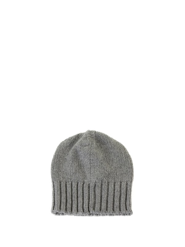 Knitted hat with ribbed ruffle