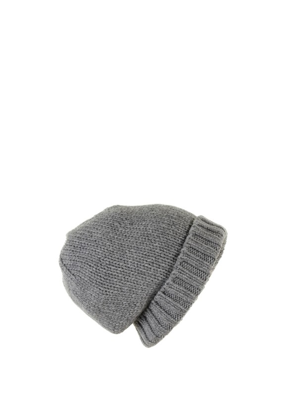 Knitted hat with ribbed ruffle