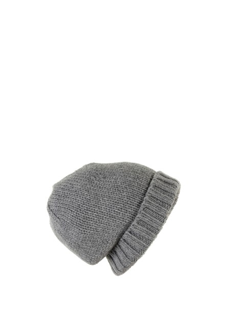 Knitted hat with ribbed ruffle