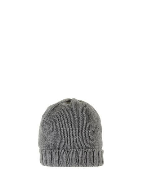 Knitted hat with ribbed ruffle